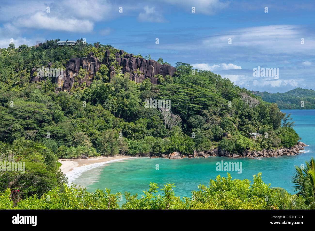 Coastline Western side Mahe Island Seychelles Stock Photo
