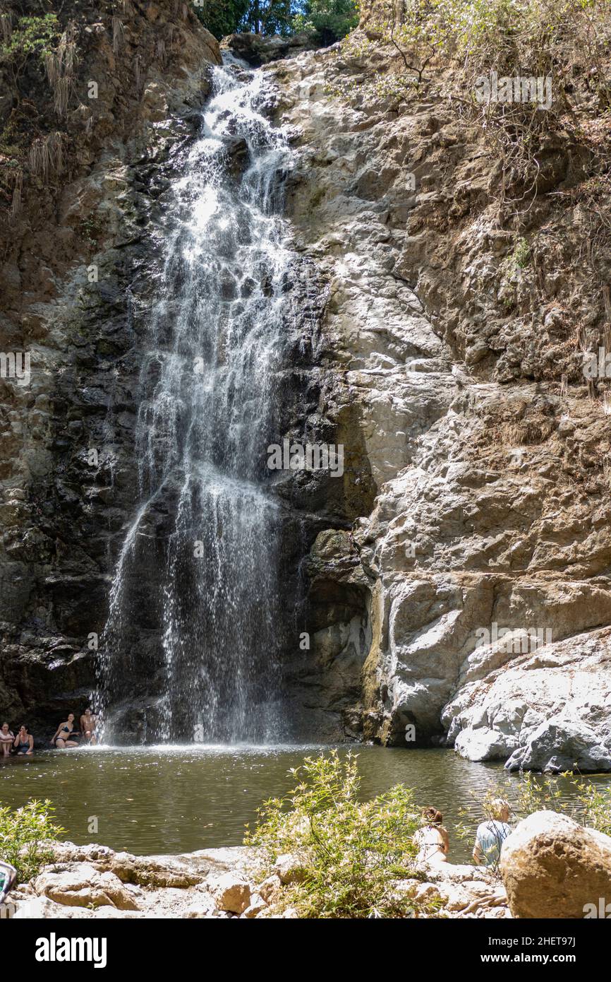 visiting the Montezuma falls in Costa Rica Stock Photo Alamy