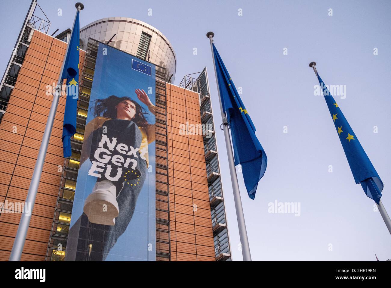 The Berlaymont seat of the European Commission, executive institution of the European Union. Brussels, Belgium. Stock Photo