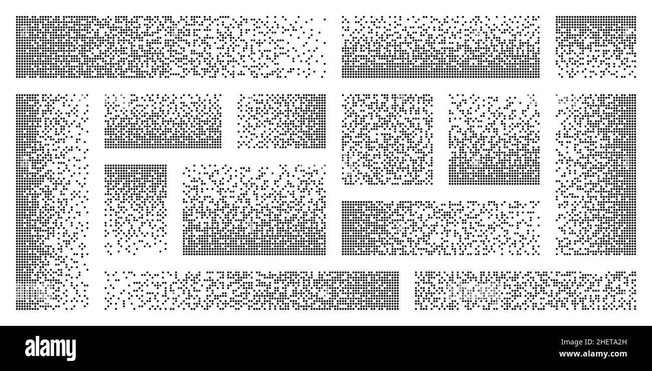 Pixel disintegration, decay effect. Various rectangular elements made ...