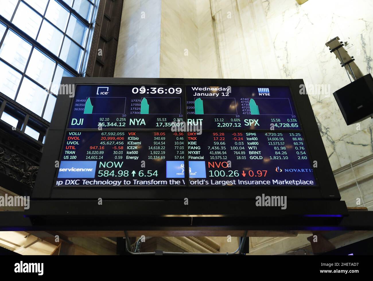 New York, United States. 12th Jan, 2022. A board on the floor of the