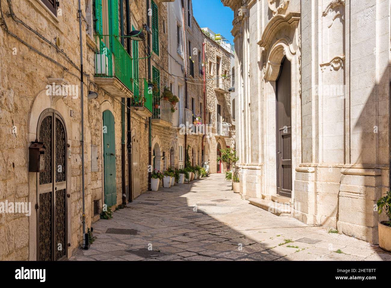 Scenic summer sight in Molfetta oldtown, Province of Bari, Apulia (Puglia), southern Italy. Stock Photo