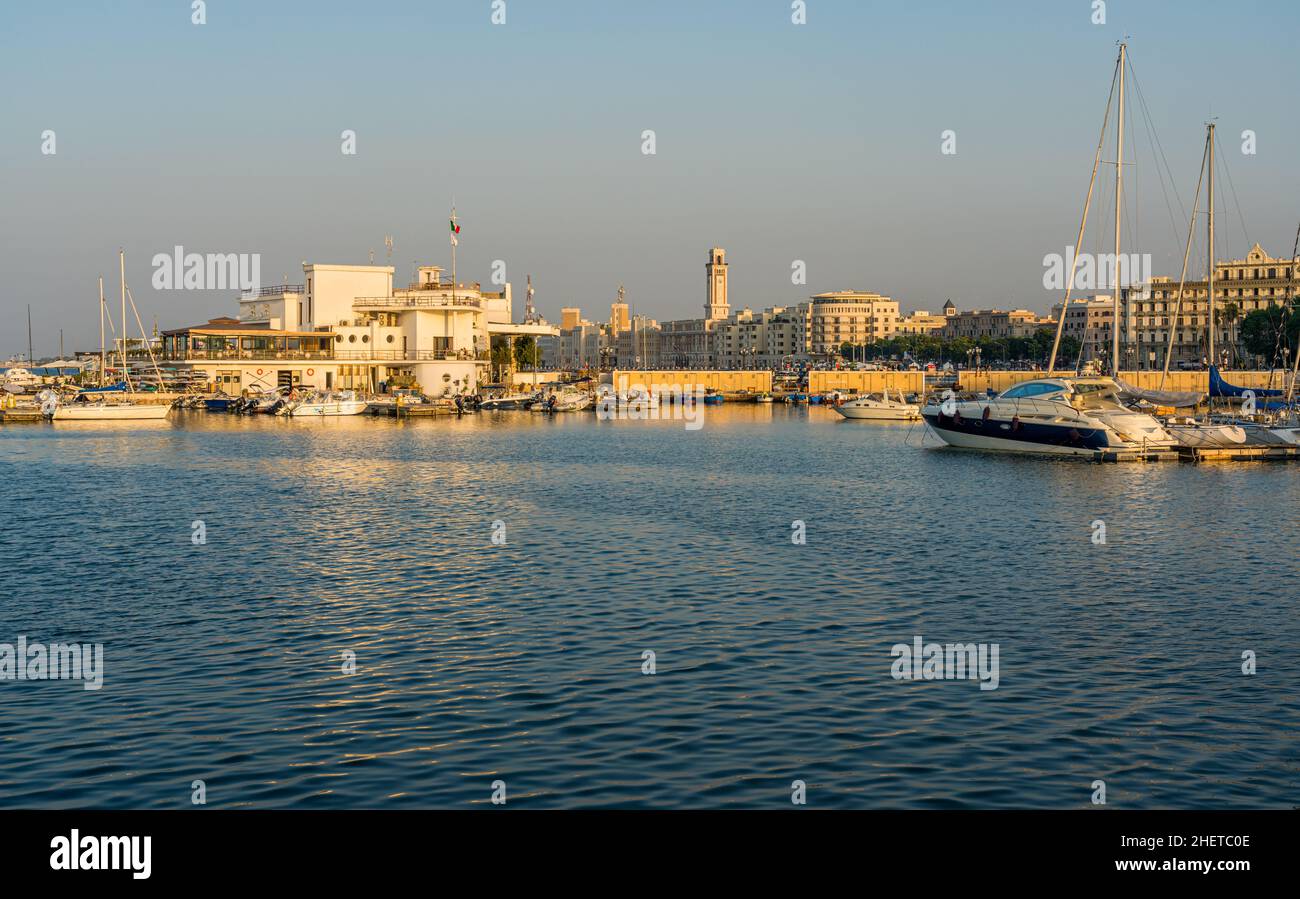 The beautiful Bari waterfront on a summer afternoon. Puglia (Apulia), southern Italy. Stock Photo