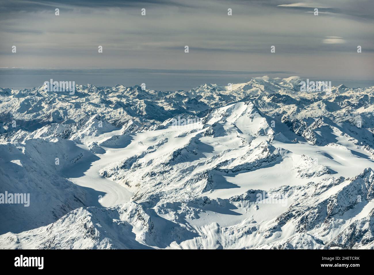 many mountain peaks and summits in austria at winter Stock Photo