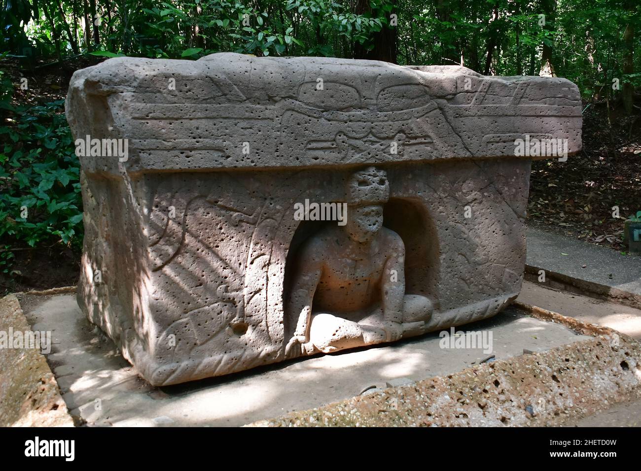 Altar 4, Olmec sculpture, La Venta MuseumPark, preColumbian