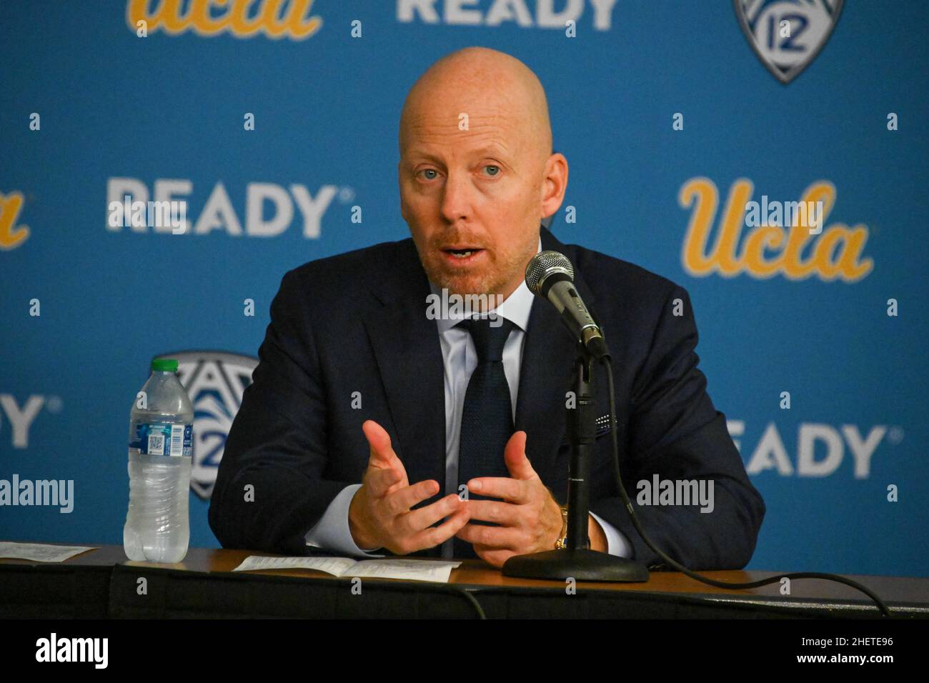 UCLA Bruins head coach Mick Cronin speaks during a press conference
