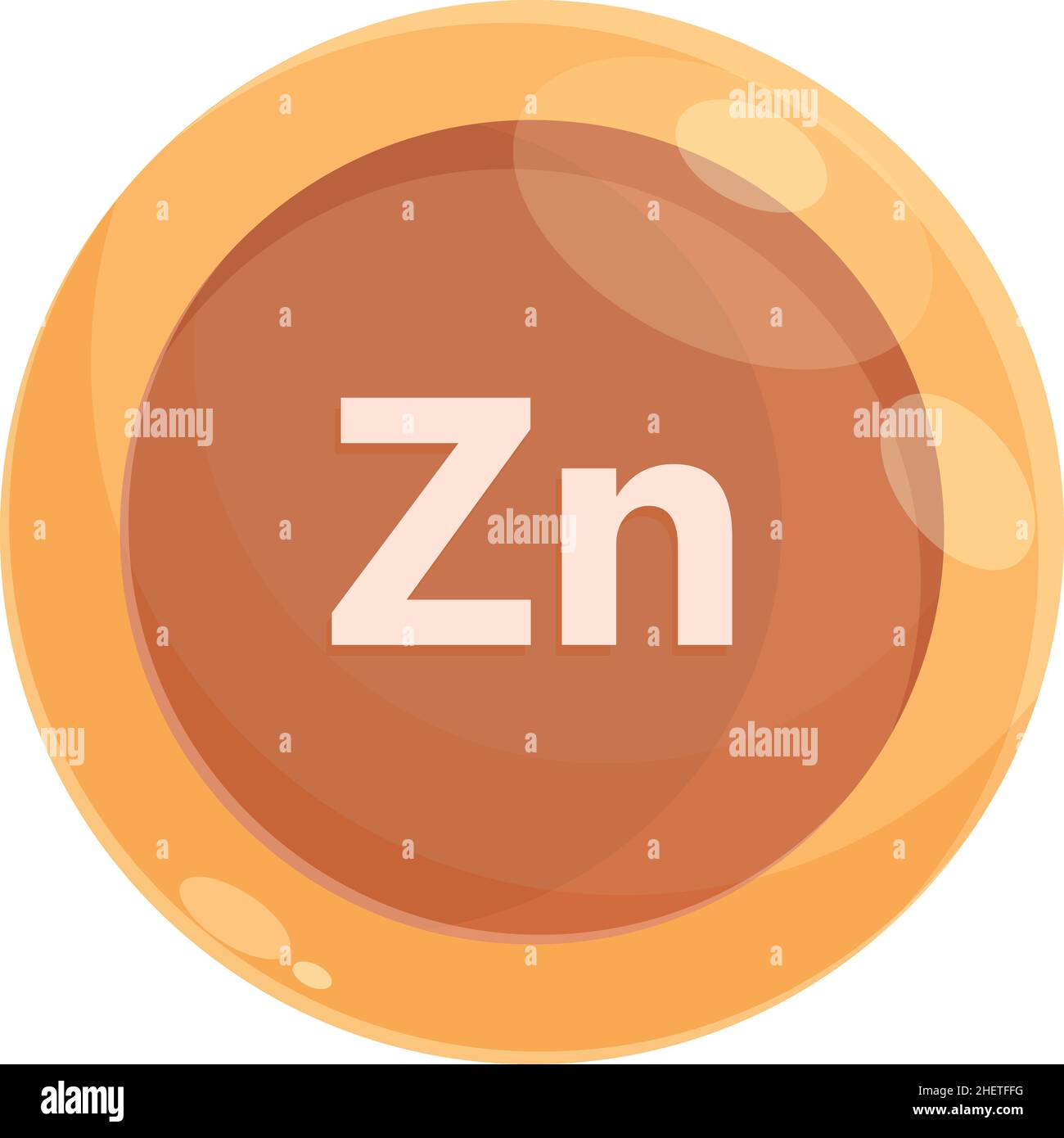 Zinc tablet icon cartoon vector. Mineral food. Zn nutrition Stock Vector