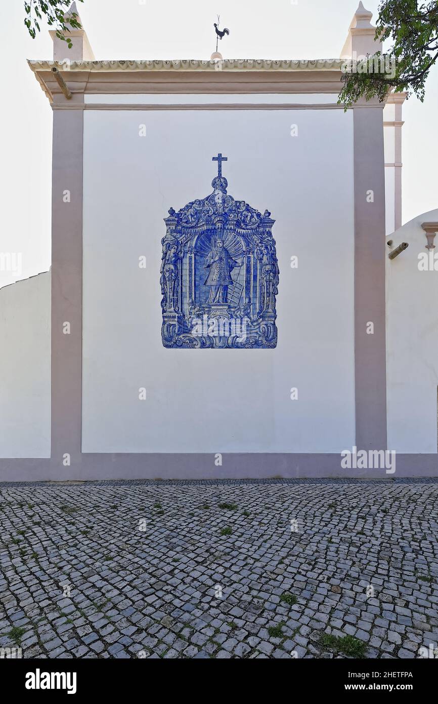 Azulejo image depicting Sain Lawrence-Igreja Matriz-Main Church of Almancil. Loulé-Portugal-051 Stock Photo