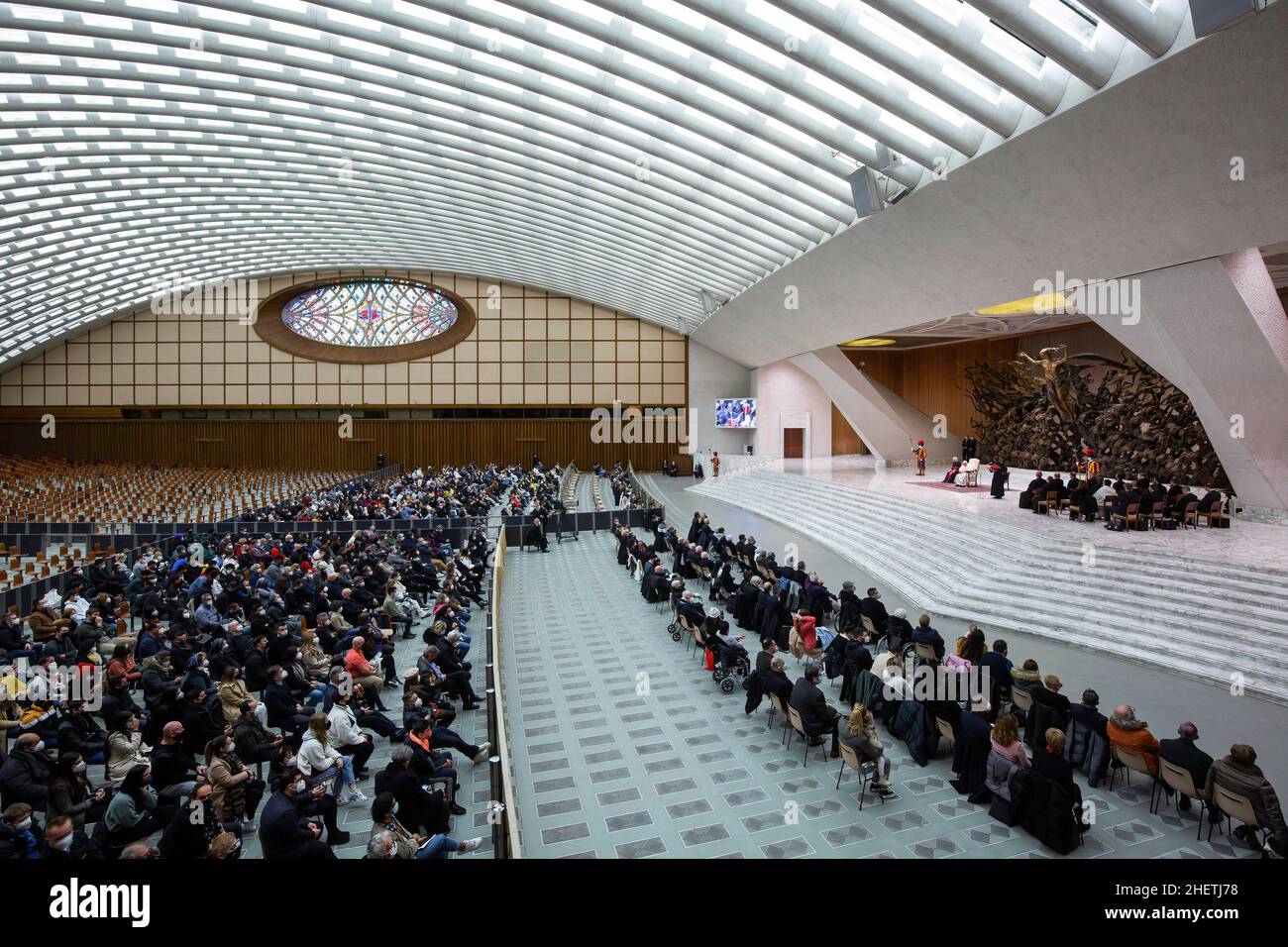 General view of the traditional Pope Francis' Wednesday General Audience in  Paul VI Audience Hall. (Photo by Stefano Costantino / SOPA Images/Sipa USA  Stock Photo - Alamy