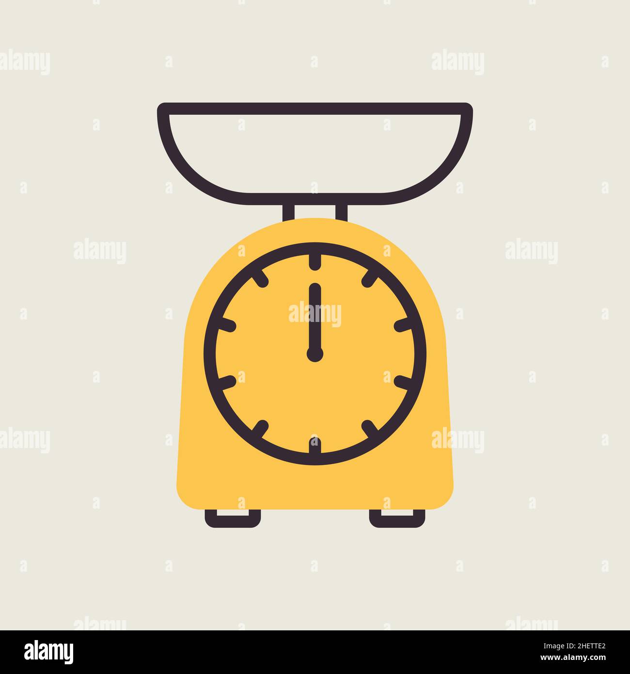 Scales vector color flat icon. Kitchen appliance. Graph symbol for cooking web site design, logo, app, UI Stock Vector