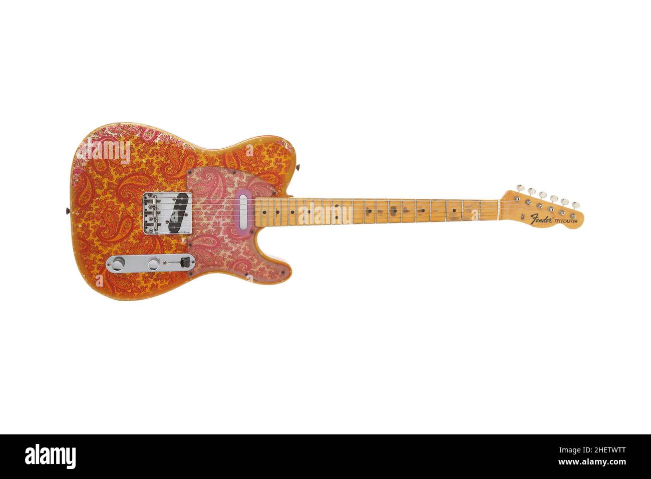 1968 Fender Telecaster Guitar, psychedelic pattern Stock Photo