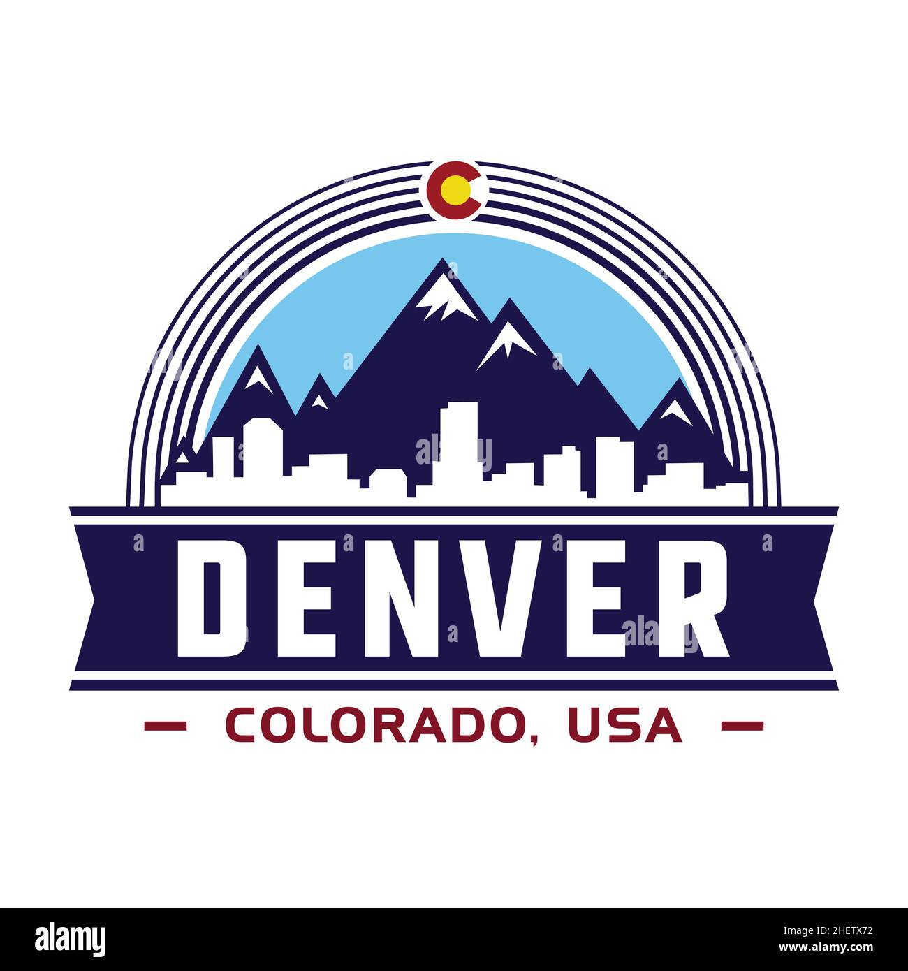 Denver Colorado vector and illustration Stock Vector Image & Art Alamy