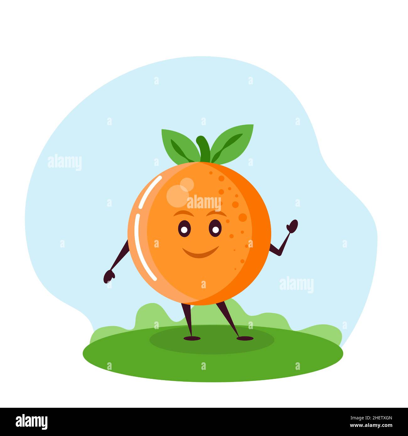 Funny orange character. Vector illustration in cartoon style for children. Stock Vector
