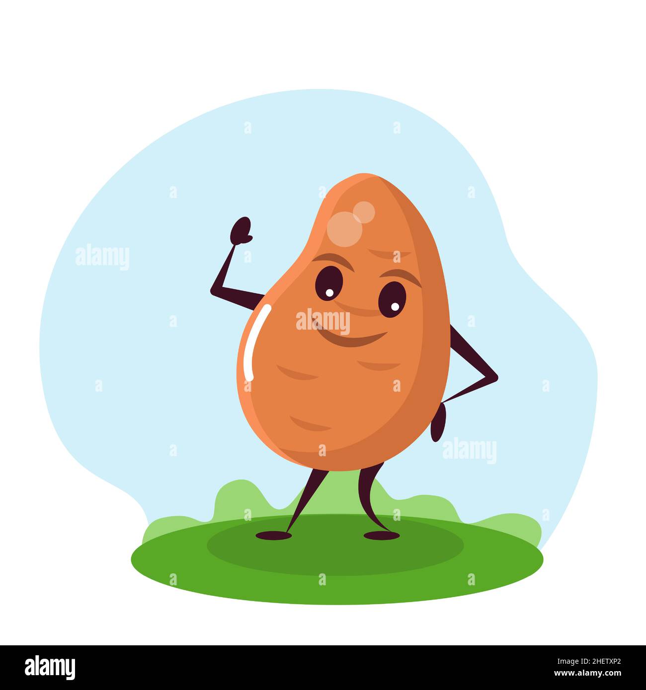 Funny potato character. Vector illustration in cartoon style for children. Stock Vector
