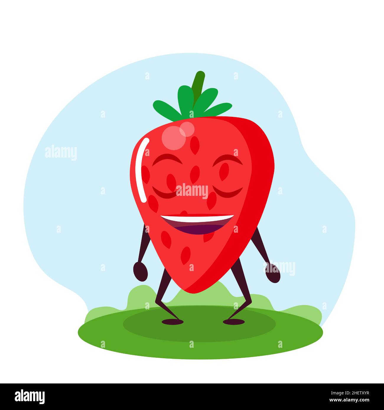 Funny strawberry character. Vector illustration in cartoon style for children. Stock Vector