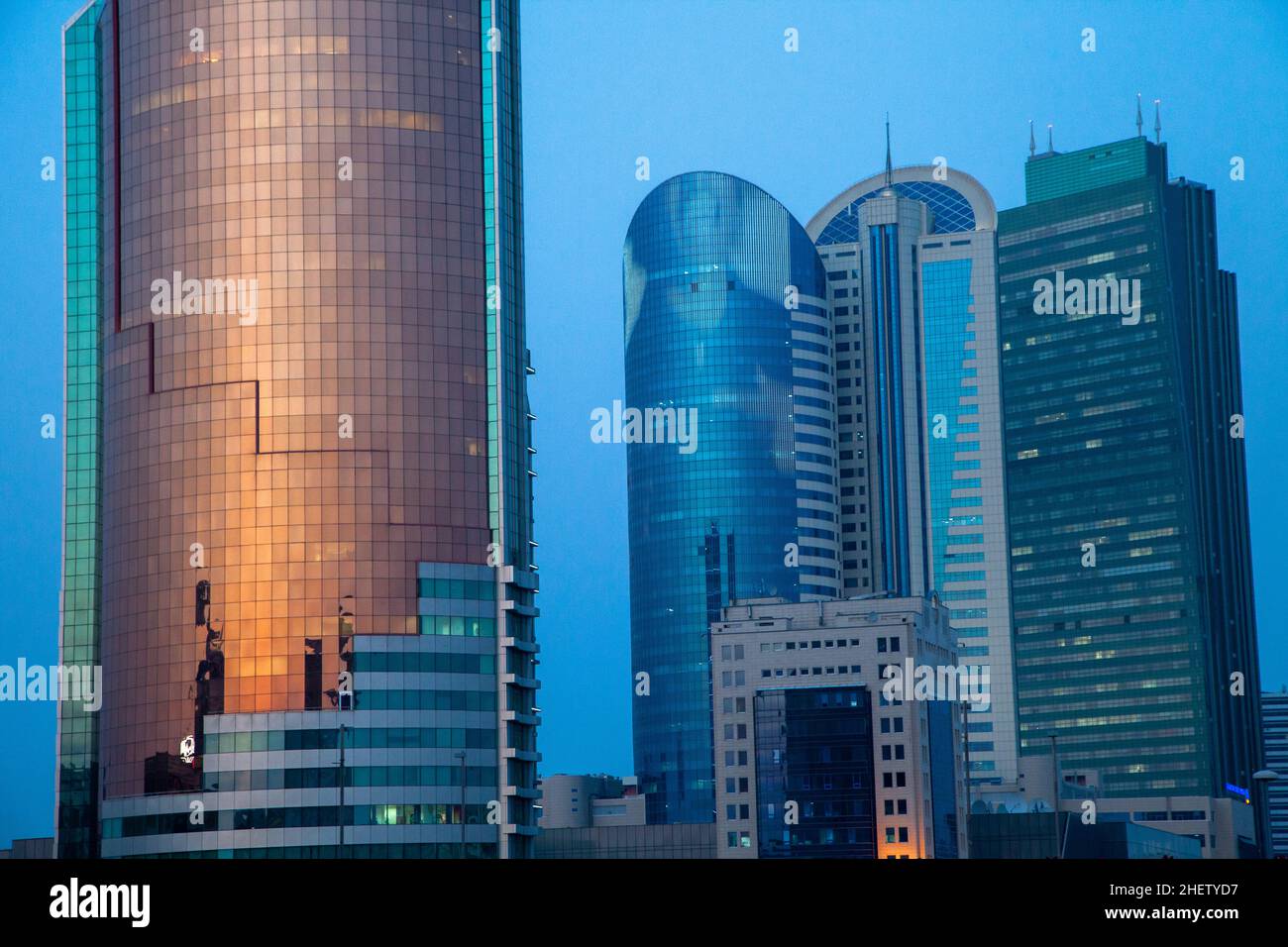 View of modern architecture and skyscrapers in Nur Sultan city Stock Photo