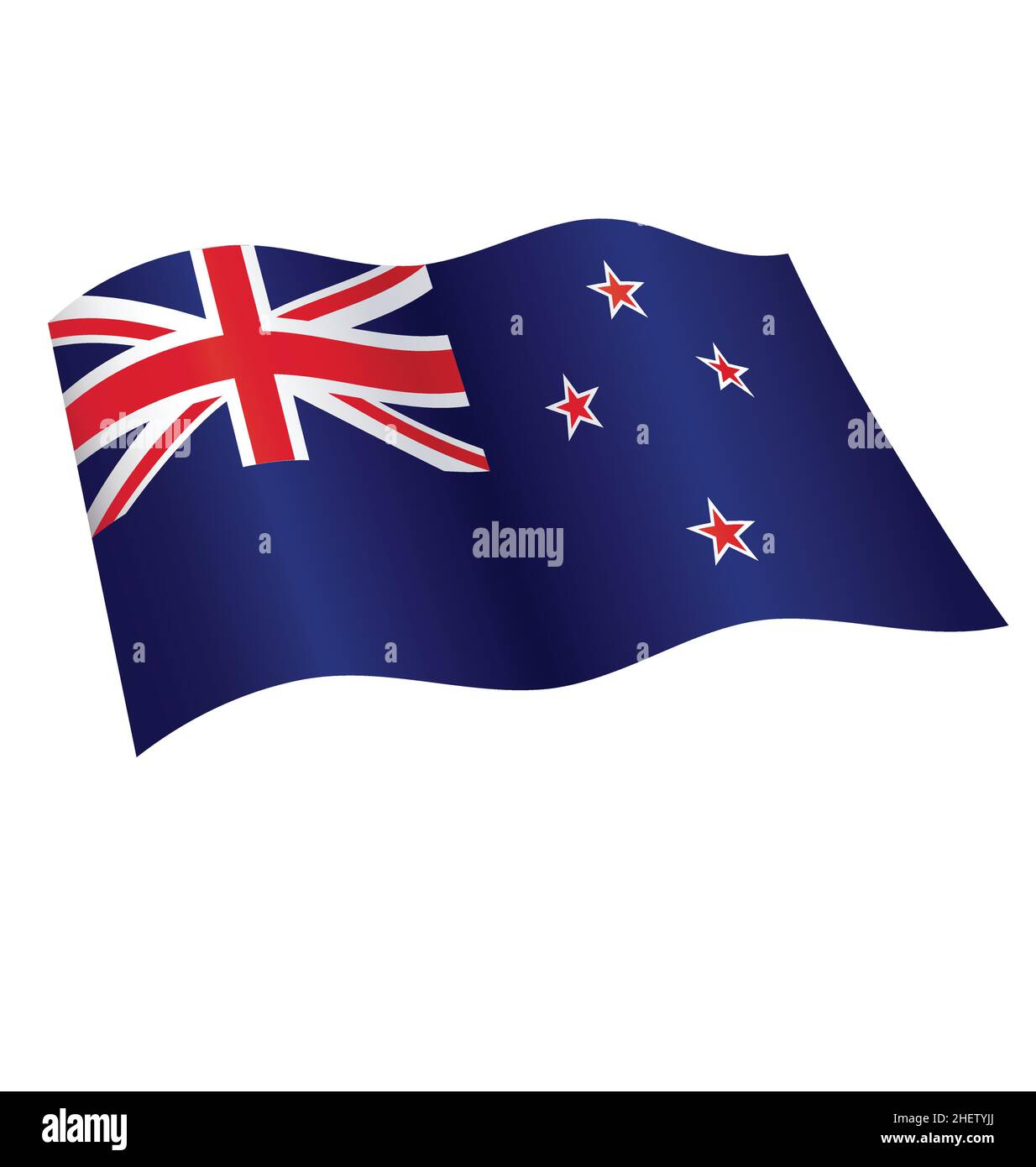 New Zealand flag accurate correct flying waving flowing silk nz vector