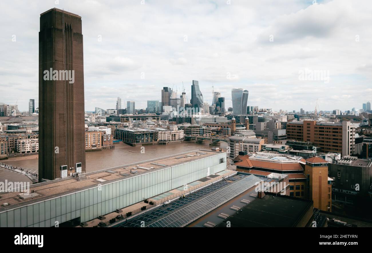 Panoramic View of London City Skyline from Gallery Rooftop, UK Stock ...