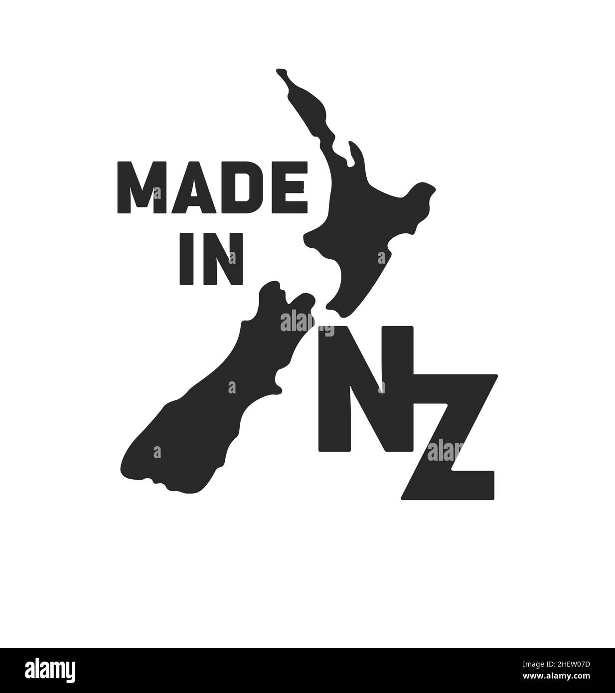 simple bold effective made in New Zealand logo icon nz vector isolated