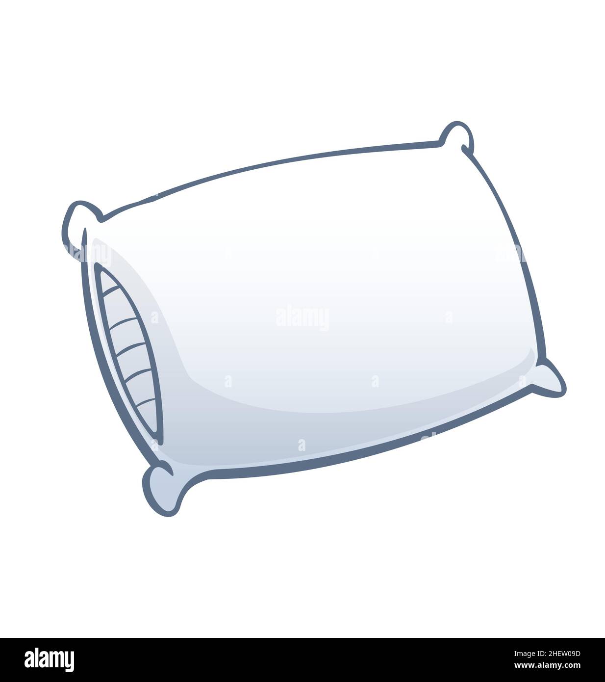 soft white cartoon pillow isolated on white background Stock Vector