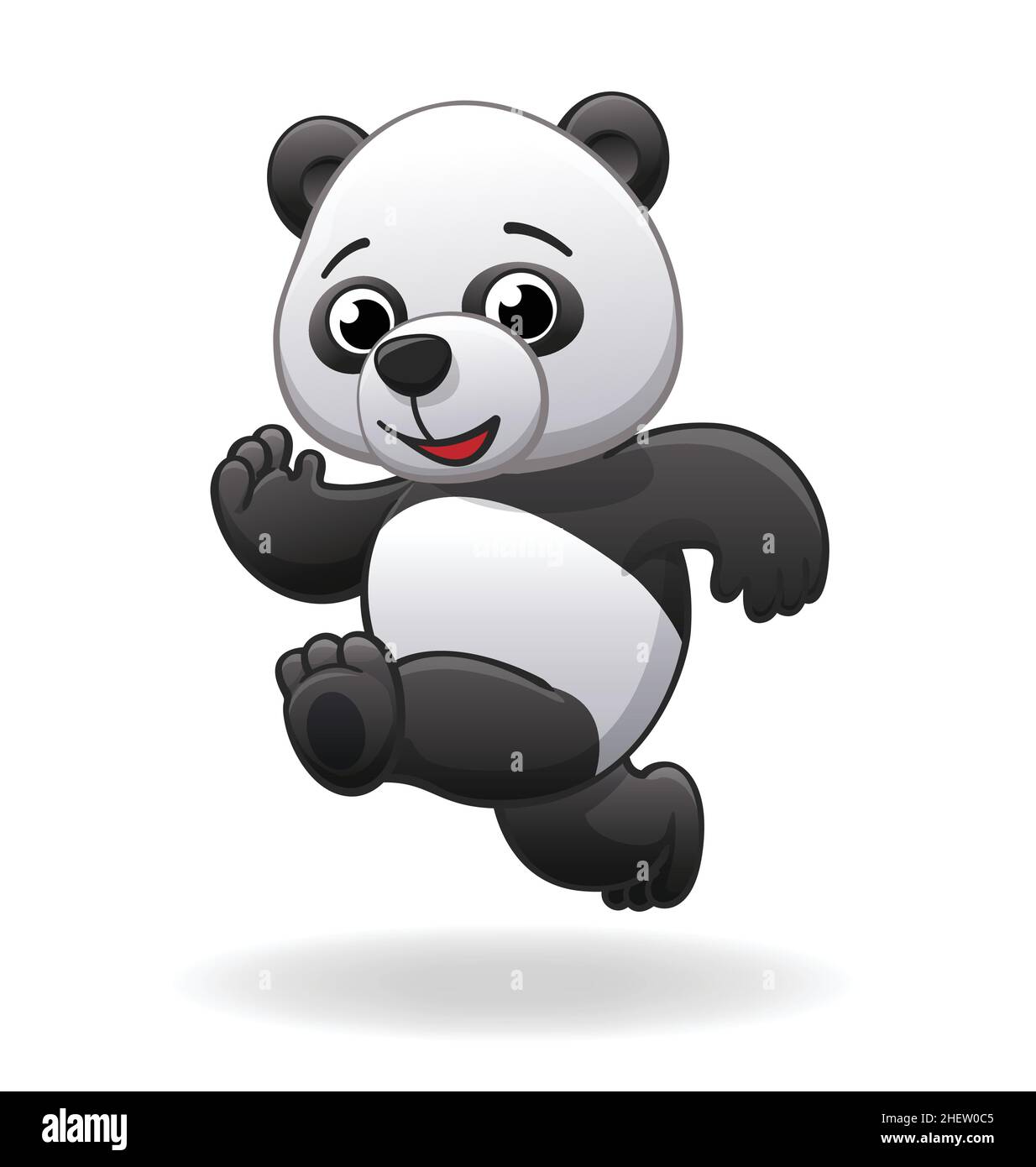 Happy cartoon panda jumping smiling hi-res stock photography and images -  Alamy