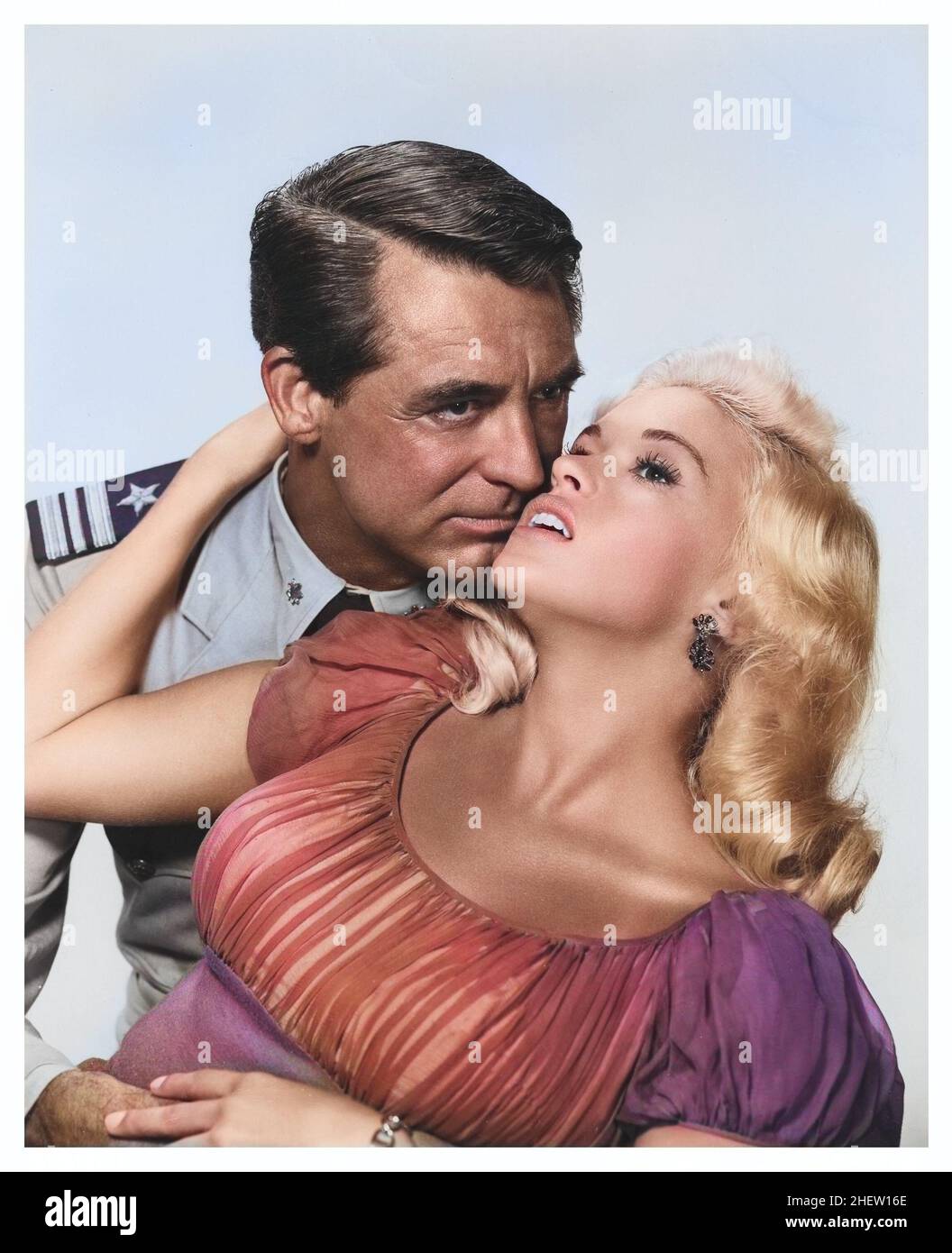 Jayne Mansfield and Cary Grant 1950s, colorized Stock Photo