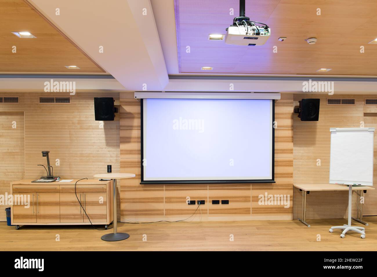 modern wooden conference room with multimedia environment Stock Photo Alamy
