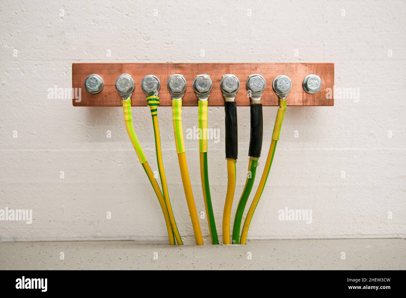 electrical grounding in an it server room Stock Photo