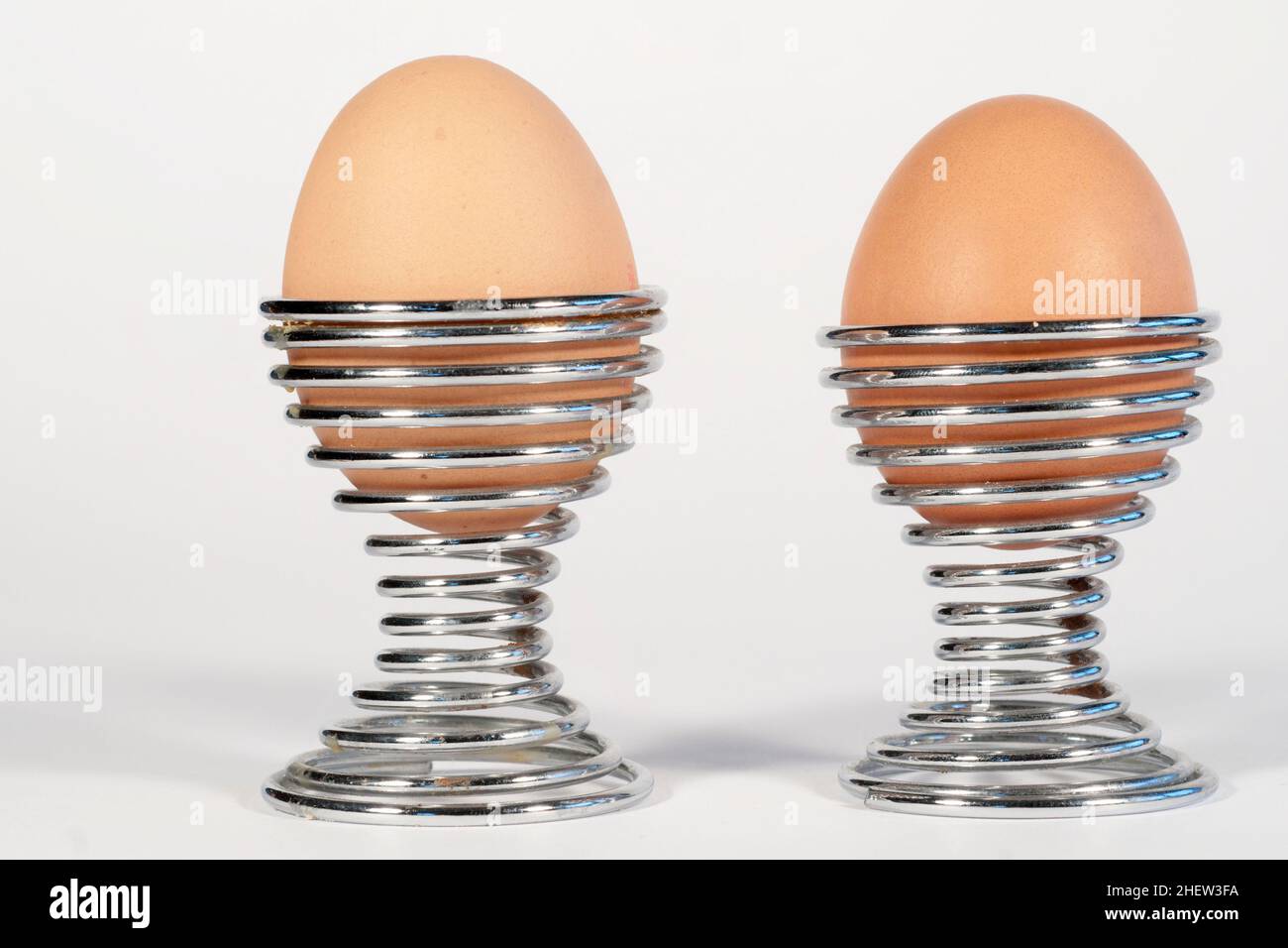 brown soft boiled eggs for breakfast Stock Photo