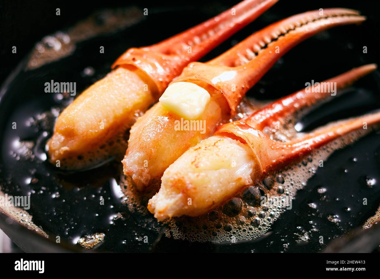 Baked Crab Claws In Butter Stock Photo Alamy