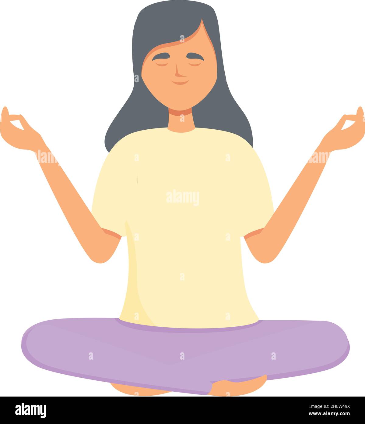 Peace zen icon cartoon vector. Woman relax. Girl person Stock Vector