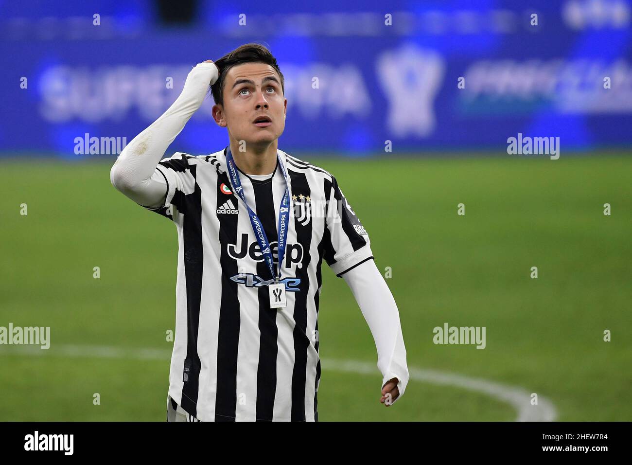 Milano, Italy. 12th Jan, 2022. dejectio of Paulo Dybala of Juventus FC  during the italian super cup final between FC Internazionale and Juventus  FC at San Siro Stadium stadium in Milano (Italy),