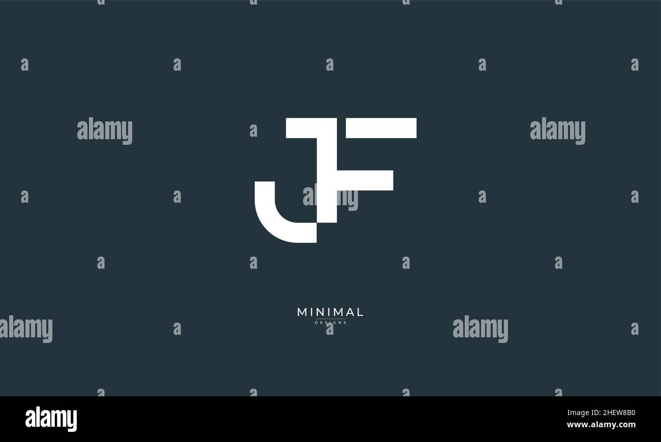 Alphabet letter icon logo JF Stock Vector