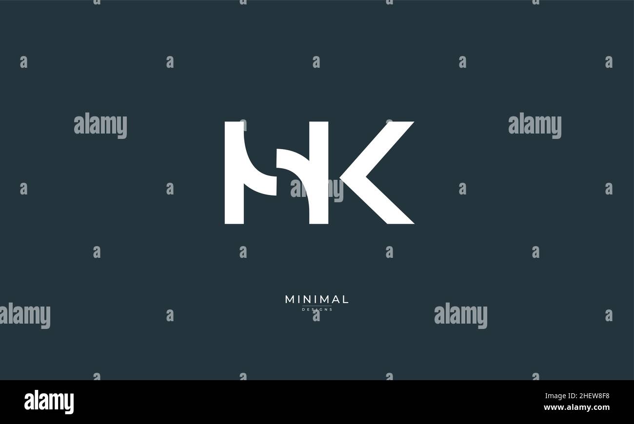 Alphabet letter icon logo HK Stock Vector