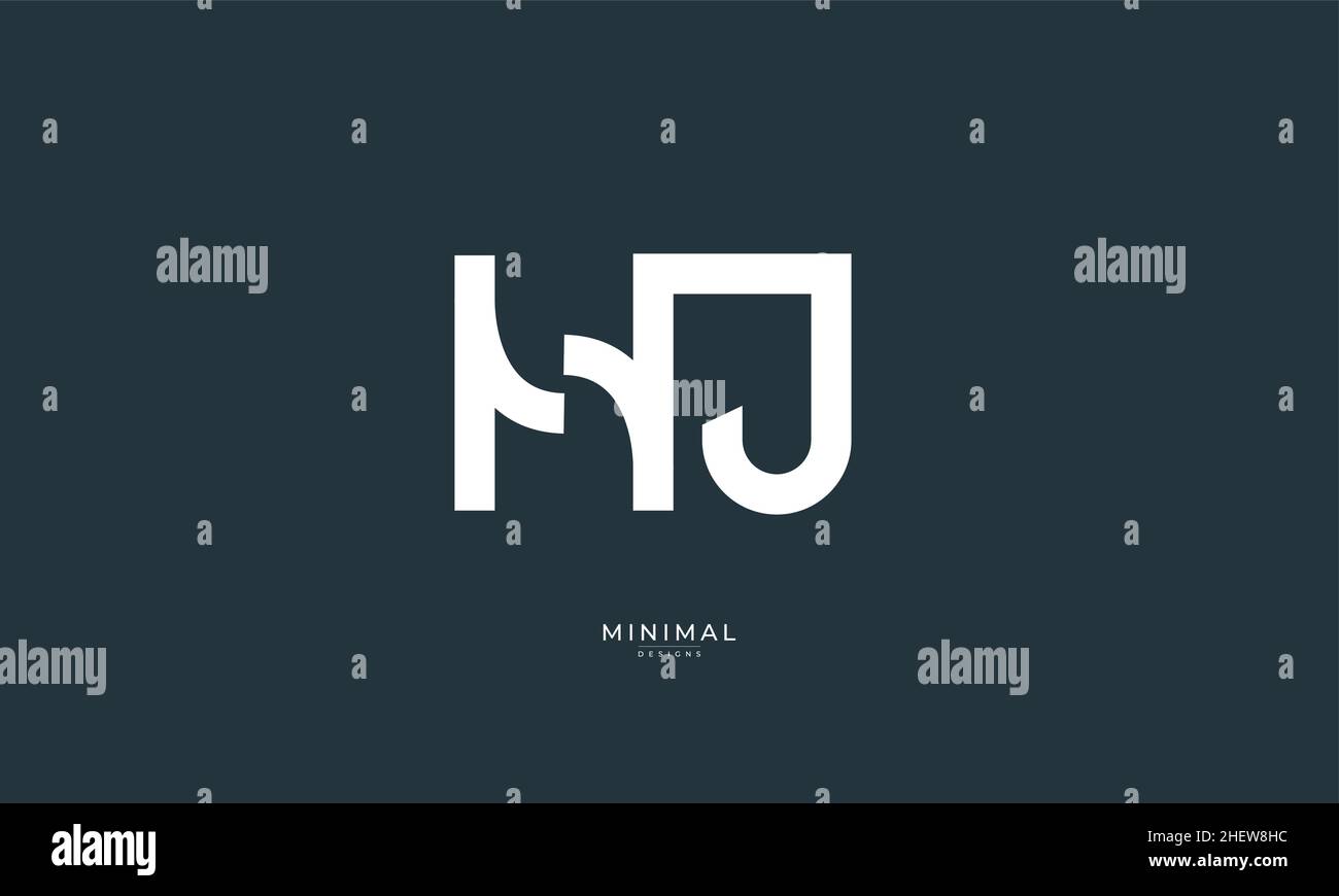 Alphabet letter icon logo HJ Stock Vector