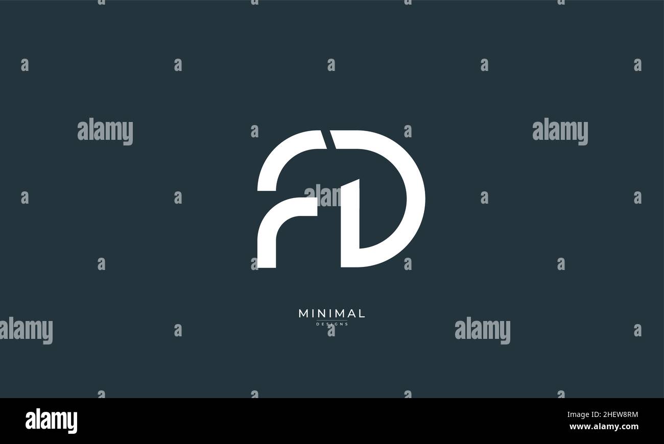 Alphabet letter icon logo FD Stock Vector