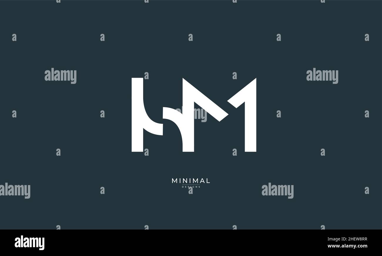 Alphabet letter icon logo HM Stock Vector