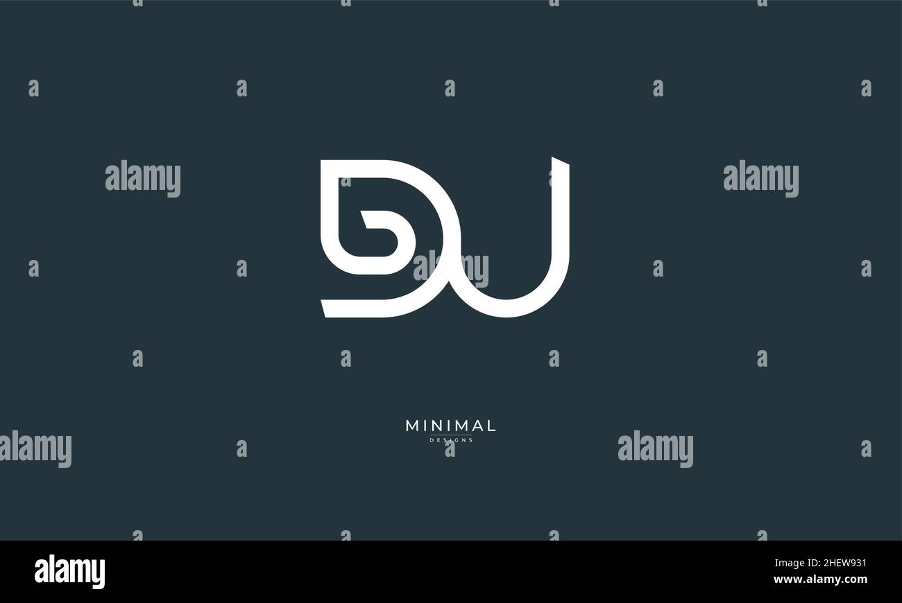 Alphabet letter icon logo DU Stock Vector