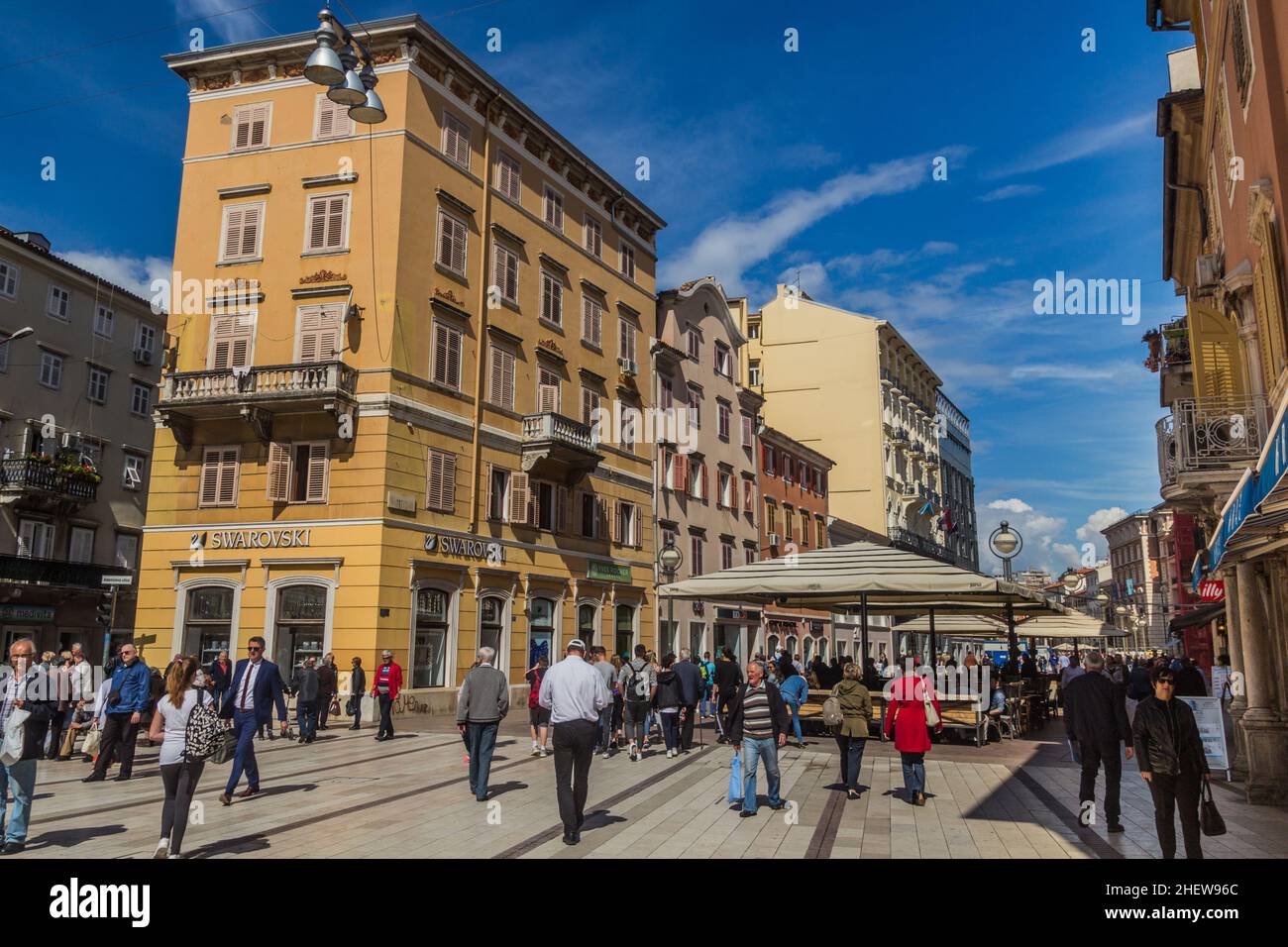 RIJEKA, CROATIA - MAY 23, 2019: Korzo pedestrian street in Rijeka, Croatia Stock Photo