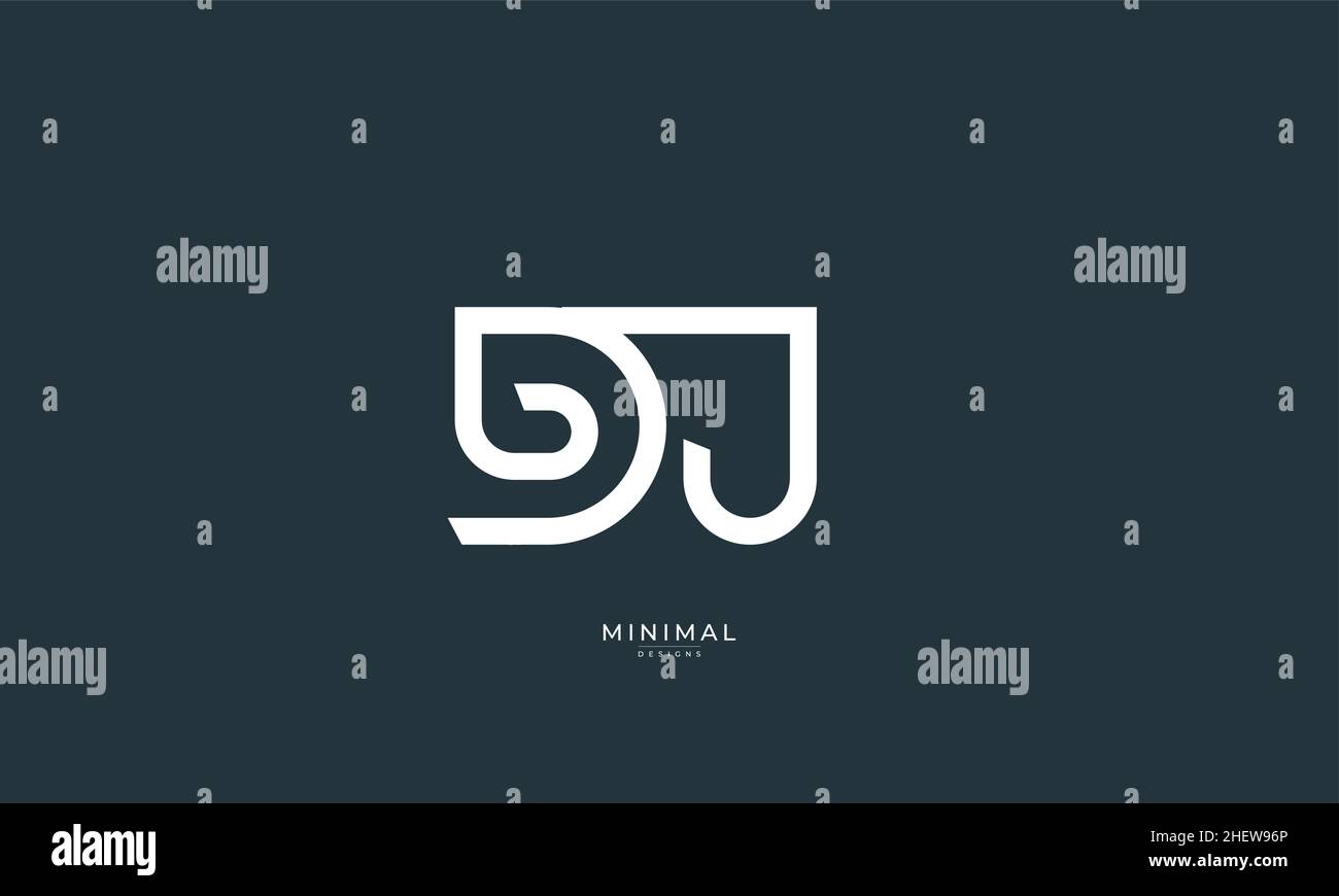 Alphabet letter icon logo DJ Stock Vector