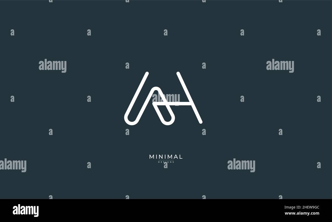 Alphabet letter icon logo AH Stock Vector