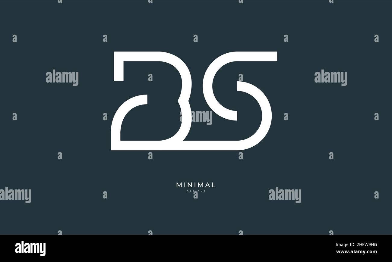 Alphabet letter icon logo BS Stock Vector