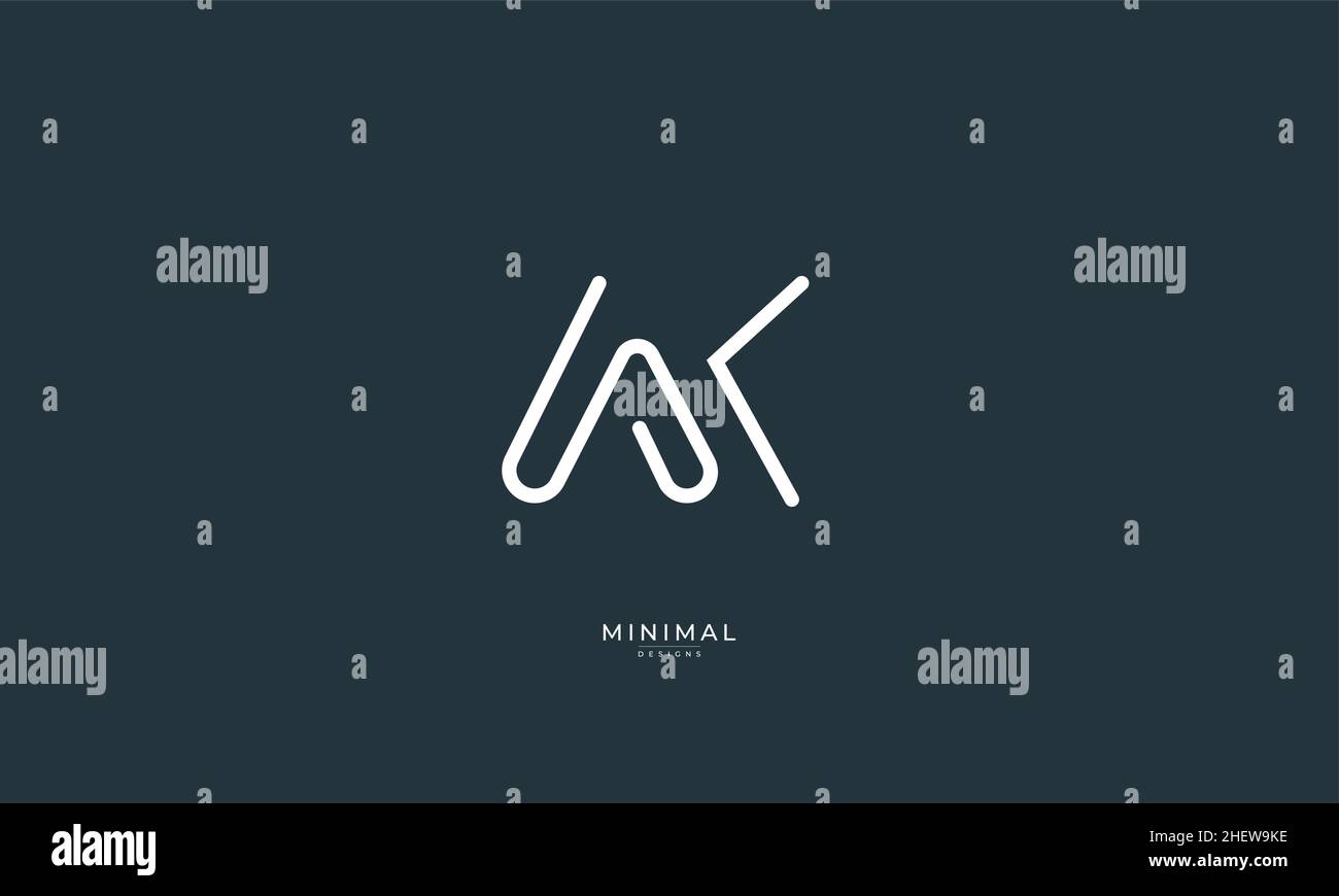 Alphabet letter icon logo AK Stock Vector