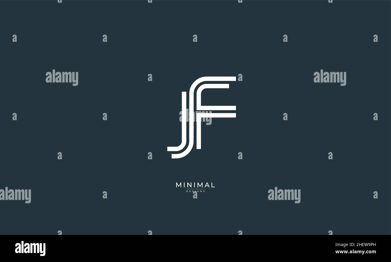 Alphabet letter icon logo JF Stock Vector