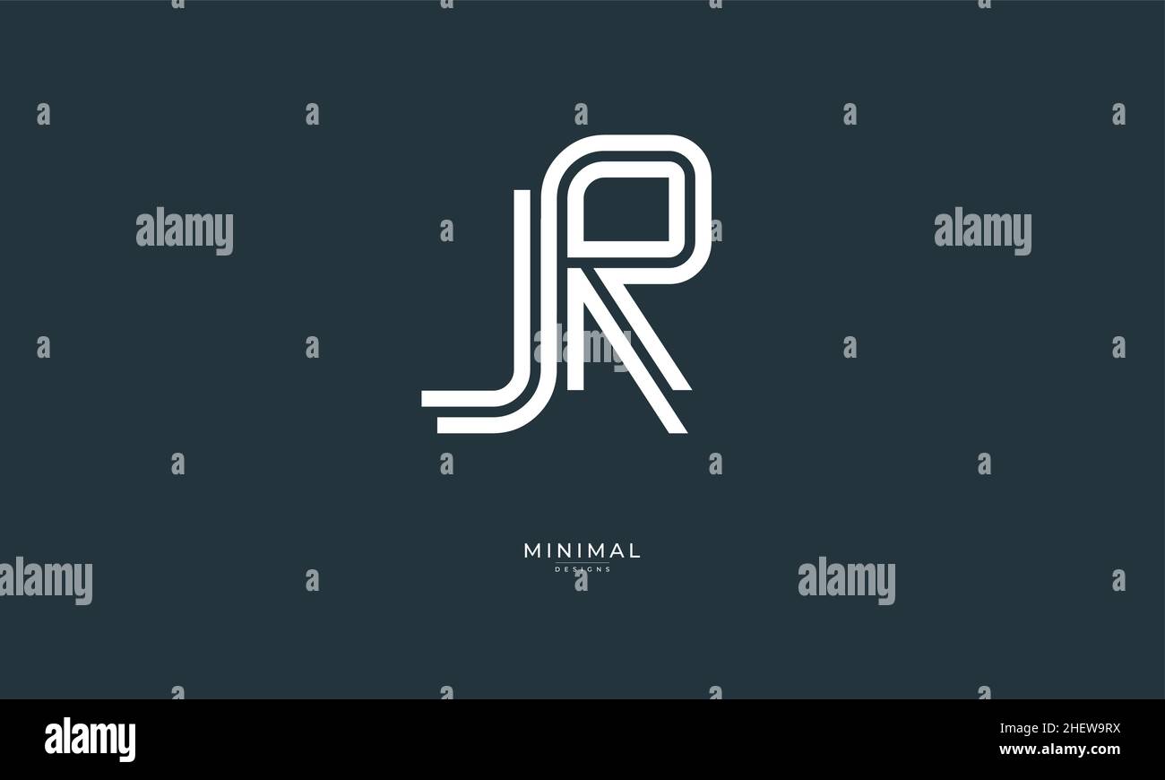 Alphabet letter icon logo JR Stock Vector