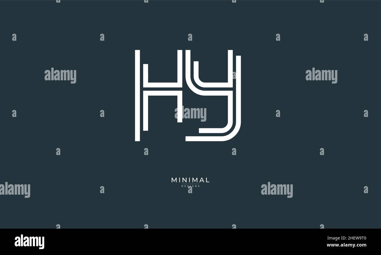 Alphabet letter icon logo HY Stock Vector