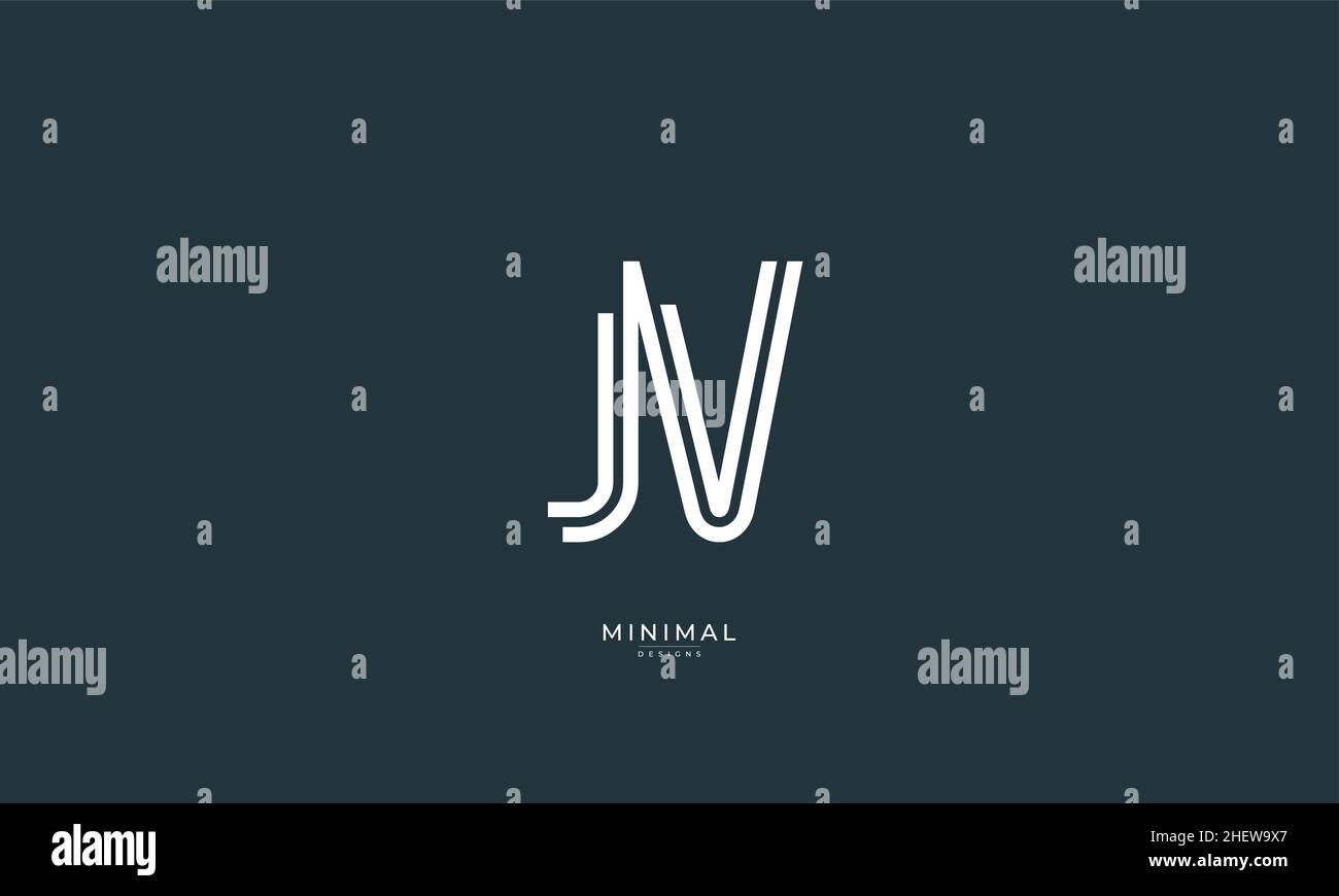 Alphabet letter icon logo JV Stock Vector