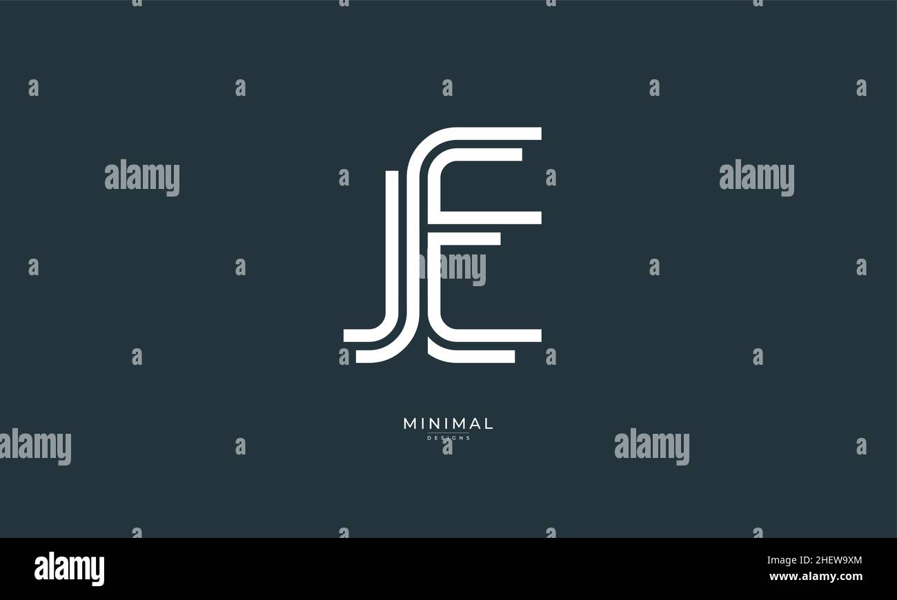 Alphabet letter icon logo JE Stock Vector