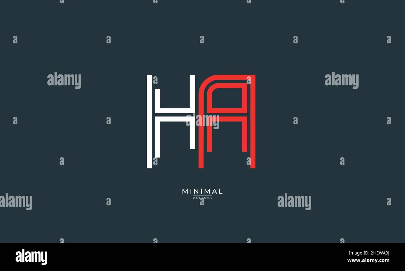 Alphabet letter icon logo HA Stock Vector