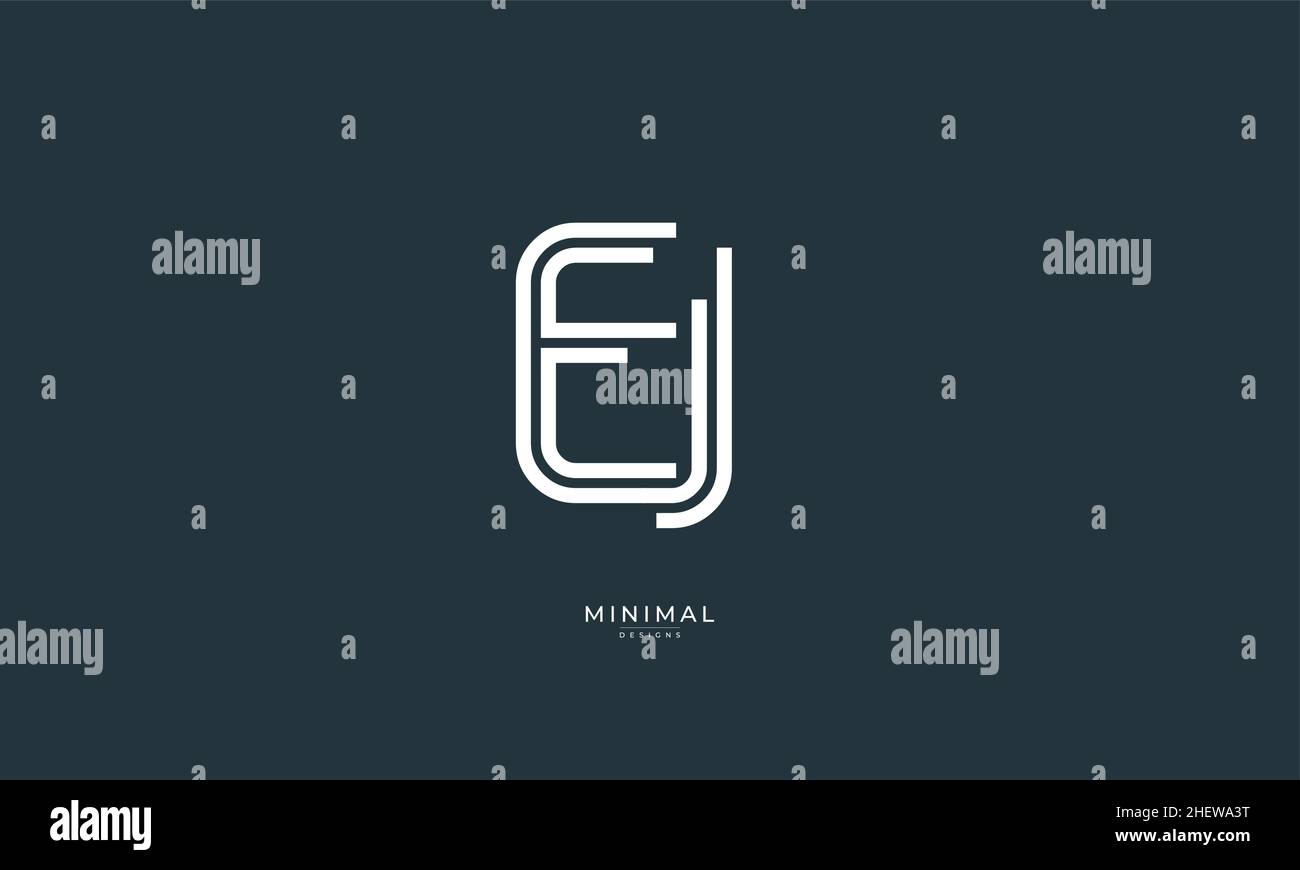 Alphabet letter icon logo EJ Stock Vector
